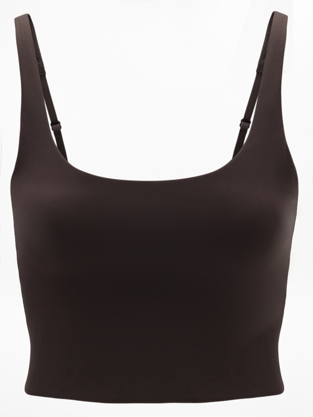 Athleta BodyMove Cropped Cami Tank Truffle Brown Shelf Bra VitaForm Pilates M
